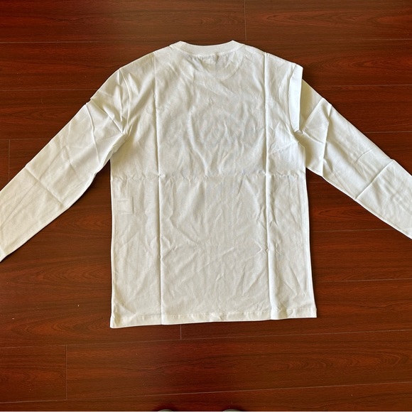 Authentic NWT CHANEL Top White Long T-shirt Tee Uniform New Logo Shirt Coco Sz S - Picture 2 of 6